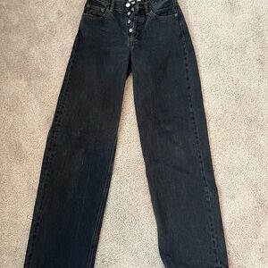 Still here everyday mid-rise straight leg black jeans